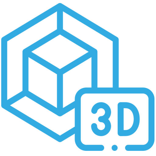 3d modeling icon blue